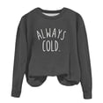 thumbnail image 4 of T-shirts Graphiques pour Filles Rabais Chandail à Col Rond Surdimensionné pour Filles Mode pour Enfants Chandail à Manches Longues à Enfiler Hauts 1-12 Ans Chandails pour Tout-Petites Fille Gris Foncé 1-2T, 4 of 6