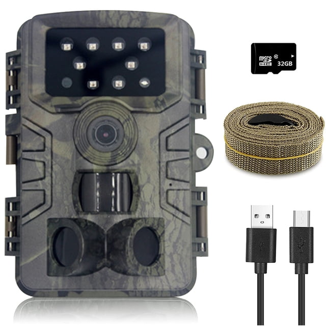 Trail Camera, Hunting Camera With Wide-Angle Motion Latest Sensor View Trigger Time Trail Game Camera With No Glow Andwaterproof For Wildlife Monitoring