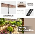 thumbnail image 4 of Gymax 15FT Double-Sided Market Umbrella Large Crank Handle Vented Twin Patio Coffee, 4 of 4