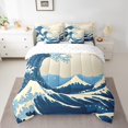 thumbnail image 2 of YST Japanese Style 7-Piece Comforter Set, Hand Drawn Motifs Bedding, Queen Size Bed in a Bag, 2 of 5