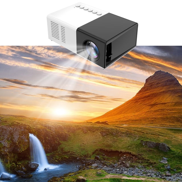 Dvkptbk Petit Projecteur Domestique Projecteur Portable à DEL Prend en Charge HD 1080p Alimentation Mobile d'Extérieur