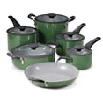 thumbnail image 2 of Tramontina 11 Piece Ceramic Nonstick Nesting Cookware Set Stackable, Space Saving Set - Sea Spray, 2 of 5