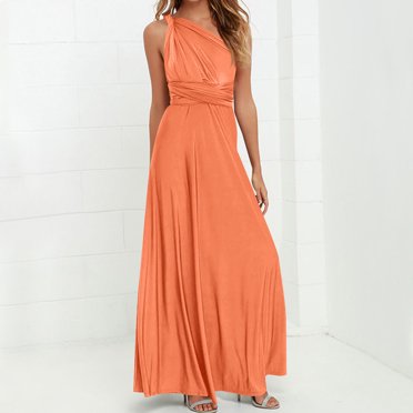 Robe Bandage Dos Nu, Robe Longue à Bretelles Multi-Positions, Robe de Soirée à une Épaule pour Femme pour Fête