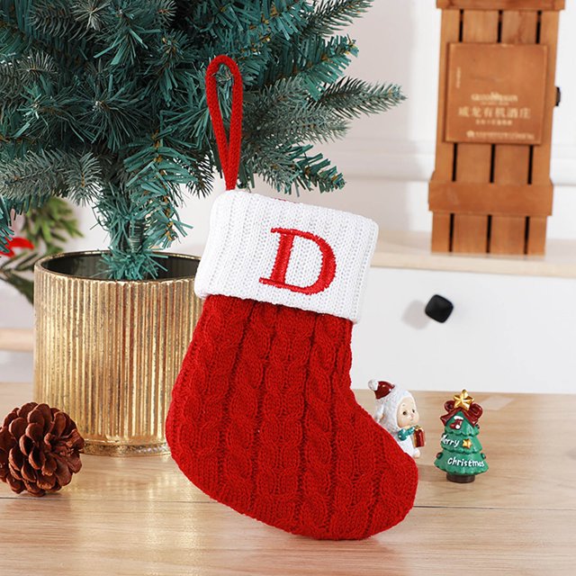 Christmas Decorations Outdoor Indoor,Christmas Decorations For Home,Cute Letters Christmas Stocking Decoration Christmas Tree Pendant Christmas Style Wool Knitted Socks Decoration Props