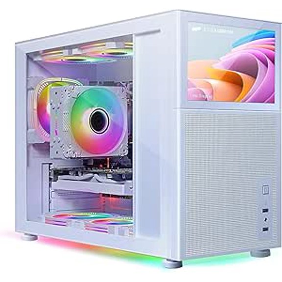 STGAubron Gaming PC Computer Desktop, Core i7-10700KF up to 5.1GHz, GeForce RTX 2060 Super 8G GDDR6, 16G DDR4, 1T SSD, 600M WiFi, BT 5.0, RGB Fan x 7, Windows 11 Home