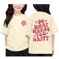 thumbnail image 1 of PMVFHDE Hauts Fille Fille Hauts Décontractés Filles Hauts à Manches Courtes Filles T-Shirts Graphiques Filles Hauts pour Filles T-Shirt Imprimé à Col Rond à Manches Courtes pour Garçons et Filles Beige, 6-7 Ans, 1 of 3