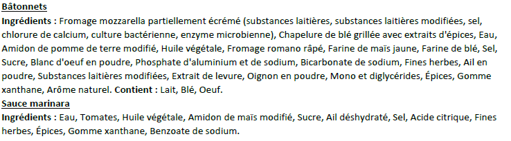 St-Hubert Bâtonnet de Fromage Mozzarella Bâtonnet de fromage mozzarella 510g