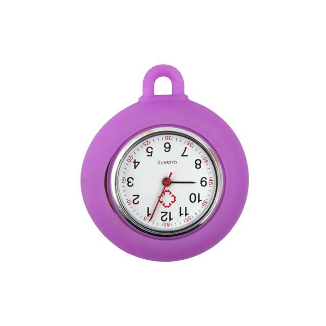 Graflsoa Purple Nurse Watch with Detachable Silicone Case, Quartz Movement, Shockproof Design, No Lanyard Included