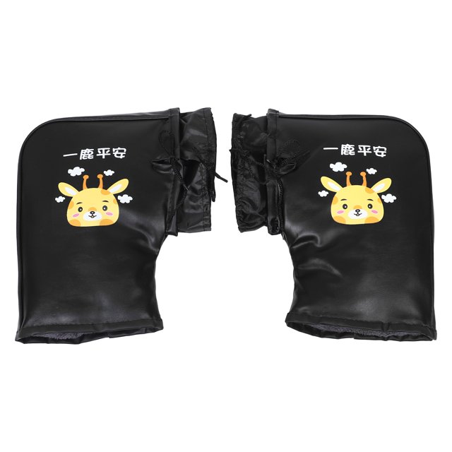 1 Pair PU ATV Gloves Warm Motorcycle Gloves With Plush Lining Windproof Waterproof Handlebar Mitts Fleece Snowmobile Handlebar Gloves For Cold Weather Riding For Scooters And ATVs