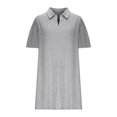 thumbnail image 4 of Ovzne Robes pour Femmes Robe pour Femme Robe Décontractée Unie à Col à Revers Ample Robe de Vacances à Manches Courtes Liquidation, 4 of 7