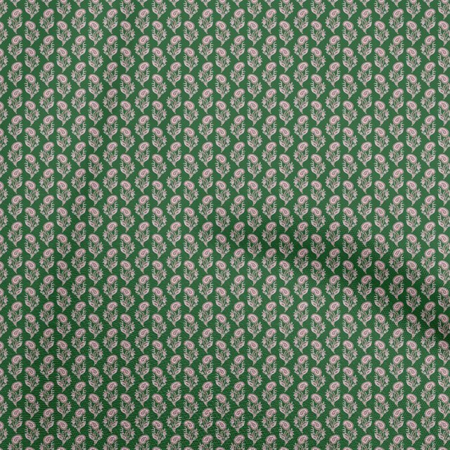 oneOone Rayon Green Fabric Paisley Sewing Craft Projects Fabric Prints By Yard 56 Inch Wide