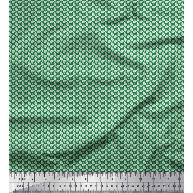 Soimoi Velvet Fabric Dot & Paisley Print Fabric by The Yard 58 Inch Wide