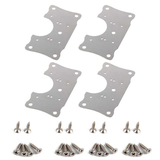 Ensemble de 4 Pcs de Réparation pour Plaque de Fixation de Charnière de Porte d'Armoire de Cuisine + Vis