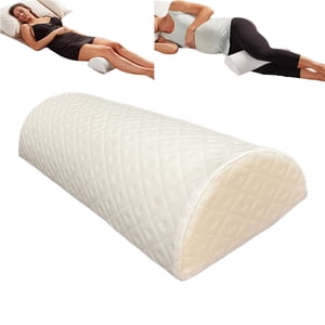 HIDETEX Comfort Bolster Pillow for Legs and Back - Pure Memory Foam Half Moon Sleeping Pillow