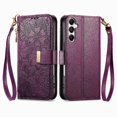 thumbnail image 1 of Étui Rabattable pour FOXDOCK Samsung Galaxy A16 Portefeuille Fonction Floral Embossé Choix de Cadeau Protection Complète Support d'Affichage, 1 of 6