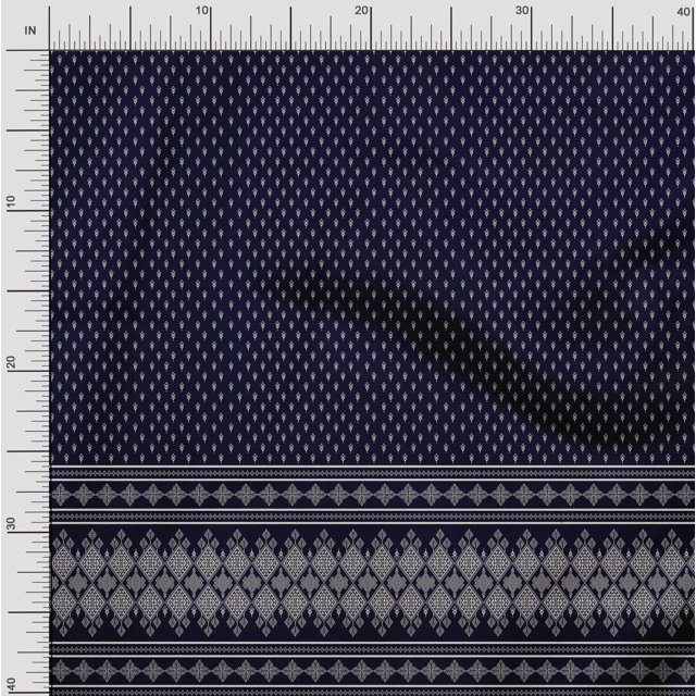 Soimoi Cotton Voile Fabric Geometric Panel Print Sewing Fabric Yard 42 Inch Wide