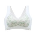 thumbnail image 1 of CHUANK Women‘s Front Closure Posture Wireless Back Support Lace Full Coverage Bra Sky Blue 4XL, 1 of 7