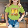 thumbnail image 2 of PMVFHDE T-Shirts pour Filles Décontractés Hauts pour Fille Hauts pour Fille Été Hauts à Manches Courtes pour Filles Hauts pour Filles Mode Enfants Décontractée Imprimé Col Rond Ample T-Shirt à Manches Courtes Haut Vert Clair, 3-4 Ans, 2 of 5
