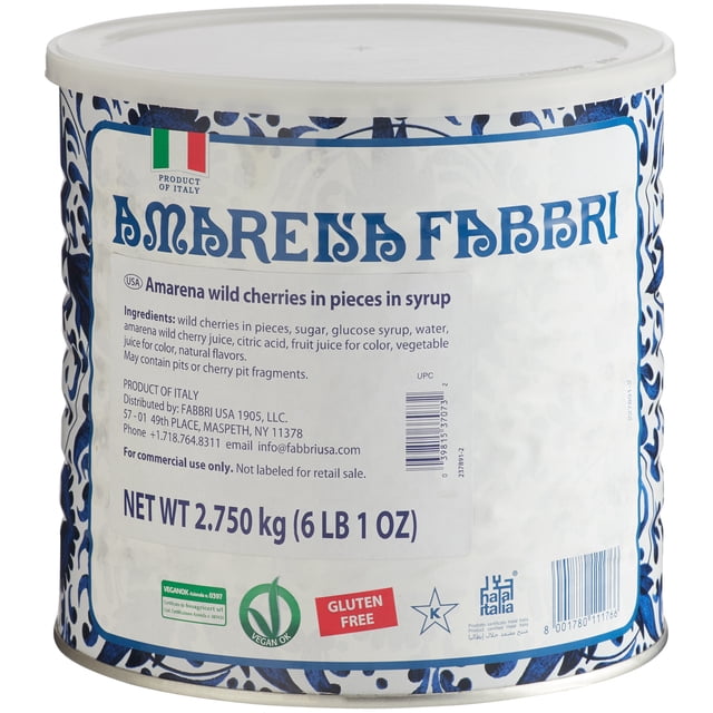 Fabbri Amarena Morceaux de Cerise dans le Sirop 6 lb