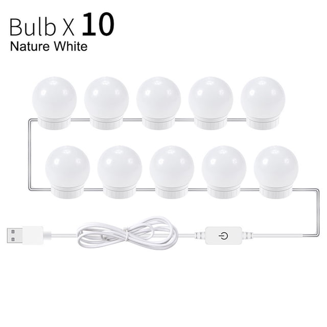 Mirror Lamp USB Makeup Light 2/6/10/14Bulbs for Makeup Mirror Dressing Table Bathroom Wall ,Widely Use