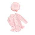 thumbnail image 1 of FAROOT Toddler Girls Rash Guard Swimsuit Rompers Long Sleeve Floral Print Baby Ruffles Bathing Suit Swimwear with Swim Cap, 1 of 9