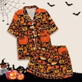 thumbnail image 4 of WEAIXIMIUNG Ensemble de Pyjama pour Enfants à Col Boutonné Imprimé, Haut à Manches Courtes et Short, 4-5 Ans, 4 of 5
