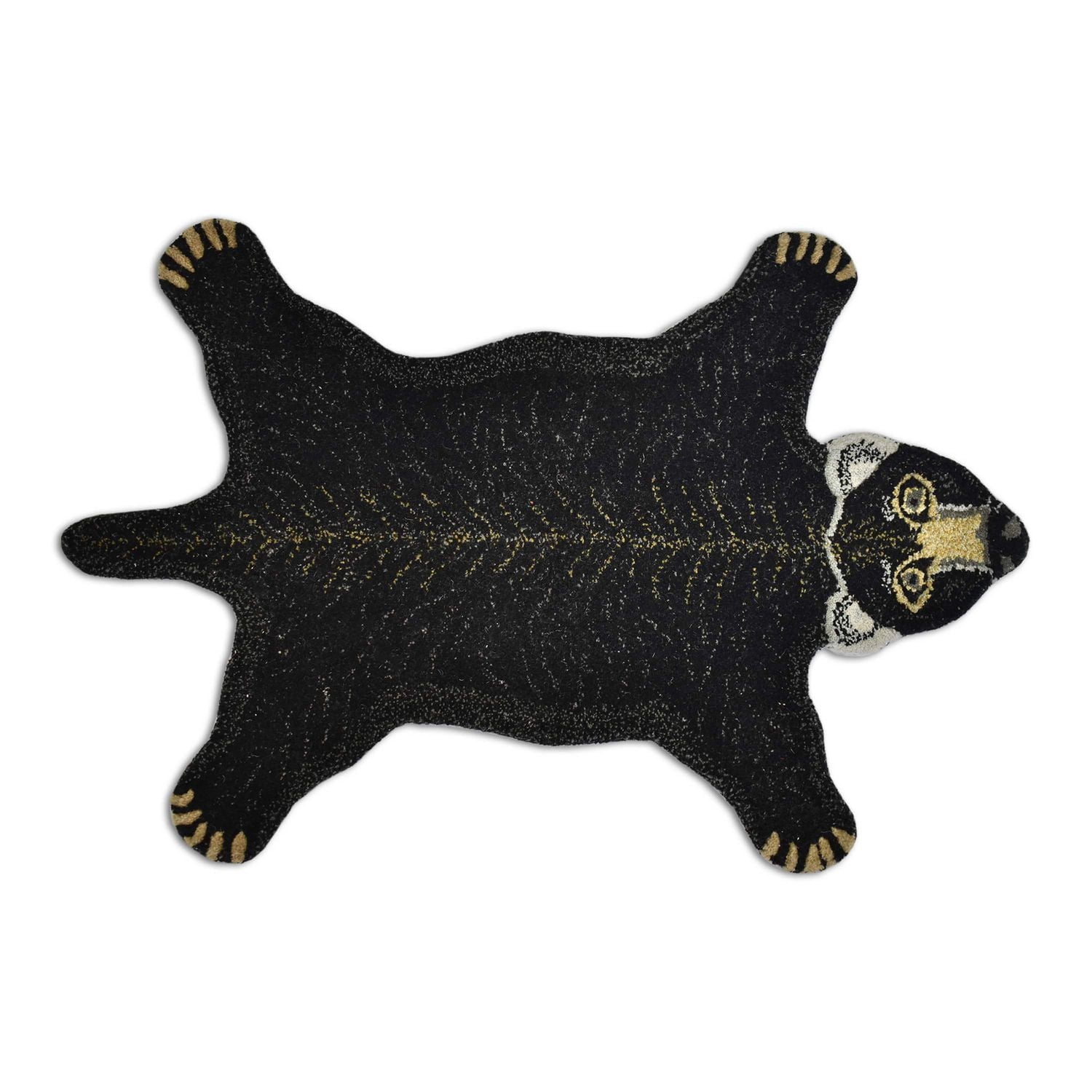 Tapis d'ours noir de Fabstyles, tapis de chiffon de zone pour le salon, le couloir, le patio, la chambre à coucher