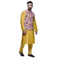 thumbnail image 2 of Atasi Ethnic Dupion Silk Kurta Pyajama Set With Printed Nehru Jacket For Mens, 2 of 3