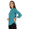 thumbnail image 3 of Inkmeso Stylish Mandarin Collar Top For Women Casual Solid Relaxed-Fit Zipper Front Tunic, 3 of 7