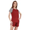 thumbnail image 3 of Inkmeso Solid 2 Pc Nightwear Set For Women Raglan Sleeves Button-Down Top & Shorts Sleepwear-66, 3 of 7