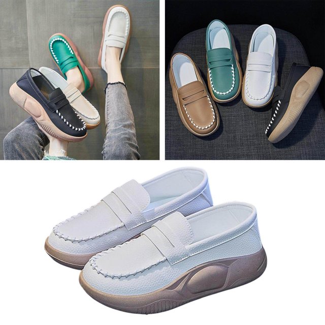 Chaussures Décontractées pour Femmes Confortables à Enfiler Chaussures Décontractées pour Marche Intérieure Extérieure Beige 35