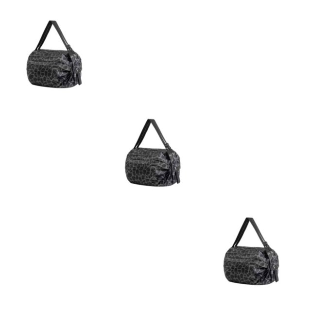 Wweixi Polyester Foldable Storage Bags For Travel Pack Smart Travel Light Waterproof Space-saving Beach Bag black pantherpattern 3Set