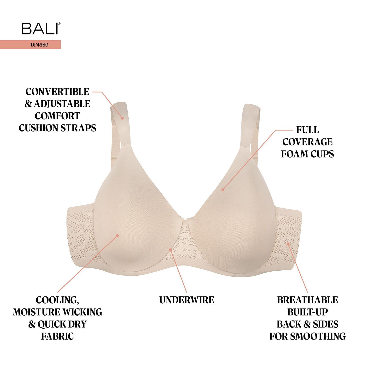 Bali Coolest Smoothing Underwire T-Shirt Bra