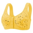 thumbnail image 1 of Plus Size Bras Solid Color Lace Camisole Push Up Wireless Bra Queen Size Zero-Irritation Full Support Bra Yellow XXXXL, 1 of 3