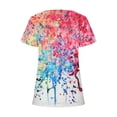 thumbnail image 5 of CEHVOM Fashion Womens Casual Printed Square Neck Short Sleeve Buttons Tops Loose Blouses, 5 of 5