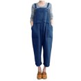 thumbnail image 1 of Pompotops Salopette Sans Manches pour Femmes Ample en Coton et Lin Longue Combinaison de Soirée, 1 of 7