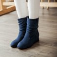 thumbnail image 1 of LSLJS Bottes à Talons Hauts Jusqu'au Genou pour Femmes, Bottes Chaudes Unies pour Femmes à Bout Rond Bottillons à Talon Compensé Haut Chaussures, Bottes Jusqu'au Genou pour Femmes, 1 of 9