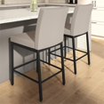 thumbnail image 3 of Amisco Perry Plus 30" Bar Stool - Cream Faux Leather/Black Metal, 3 of 10