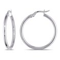 thumbnail image 1 of Boucles d'Oreilles Créoles Rondes en Or Blanc 10K, 1 of 3