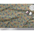thumbnail image 2 of Soimoi Cotton Voile Fabric Text,Rugby Ball & Bird Cartoon Printed Craft Fabric by The Yard 56 Inch Wide, 2 of 3