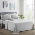thumbnail image 1 of Marina Decoration Ultra Soft Silky Deep Pocket Solid Rayon from Bamboo Bedding All Season Sheet Set, Silver Color, 1 of 7