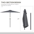 thumbnail image 4 of Outsunny Parasol Demi-Parasol de Patio 9,8 Pi Pare-Soleil, Manivelle, Gris, 4 of 10