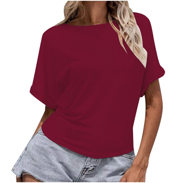 Birdeem Mode Femme Chemisier Col Roulé Uni Manches Courtes T-Shirt Été Hauts