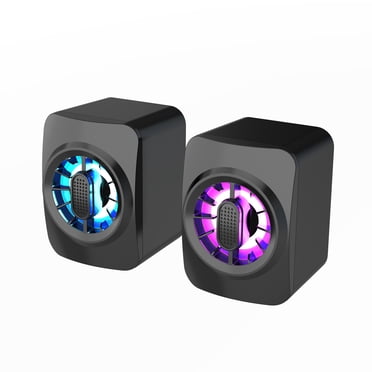 Yeacher A1 Haut-Parleur d'Ordinateur Portable Mini Haut-Parleur RVB Alimenté par USB Boîtier de Son Filaire 3,5 mm Caisson de Basses 6 W Commande pour Ordinateur Portable Ordinateur de Bureau Tablette PC Téléphone Intelligent