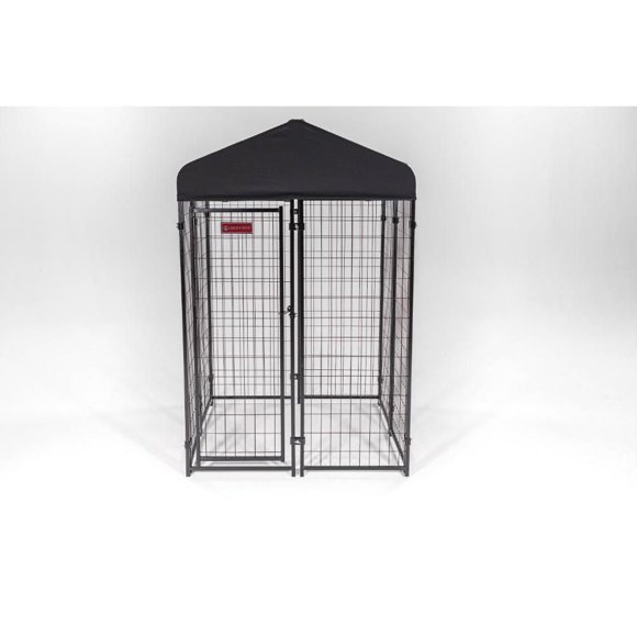 Lucky Dog ® STAY Series™ Studio 4ft x 4ft x 4’4in Jr. Kennel, Steel Grey