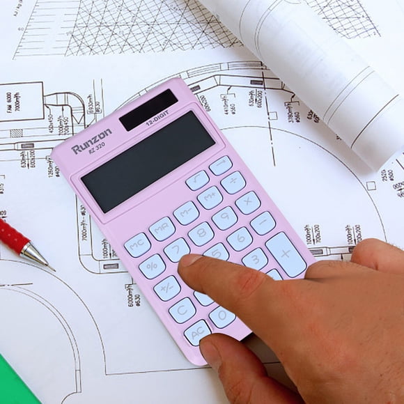 Wzzjkit Calculatrice à Énergie Solaire Calculatrice Grand Écran et Boutons Grand Écran LCD Clair Idéale pour le Bureau l'École la Maison et les Affaires Calculatrices