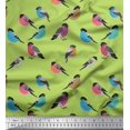 thumbnail image 1 of Soimoi Green Cotton Jersey Fabric Rufous Flycatcher Bird Fabric Prints By Yard 64 Inch Wide, 1 of 3