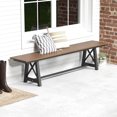 thumbnail image 4 of Costway 1 PCS Banc de Patio Extra Long 72 Pouces Chaise Longue Extérieure pour 4 Sièges en HDPE Résistant aux Intempéries Marron, 4 of 8