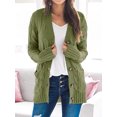 thumbnail image 1 of Cardigan en Tricot à Manches Longues pour Femmes avec Bouton Ouvert sur le devant, 1 of 5