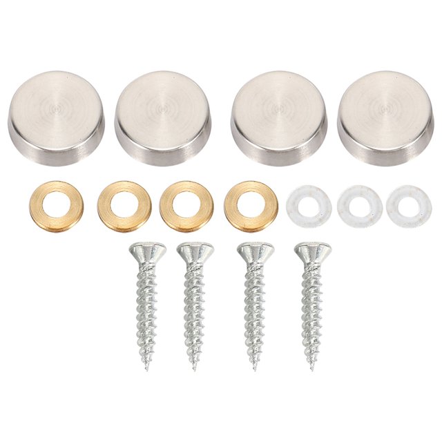 16 mm Stainless Steel Mirror Nails Screw Cap (160 Pieces)
